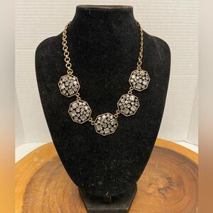 JCrew Blinged Rhinestone Medallion Bib Necklace NWT